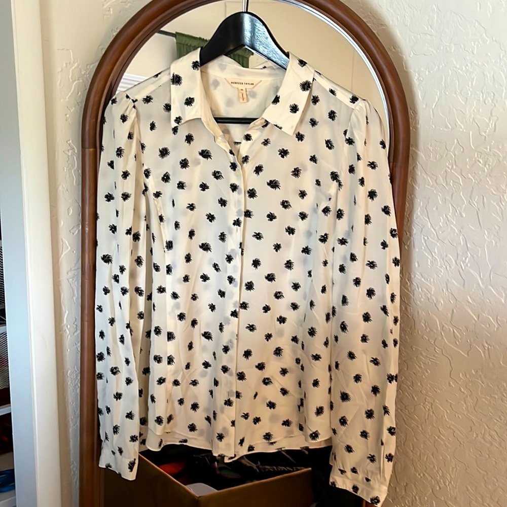 Cream and Black Blouse